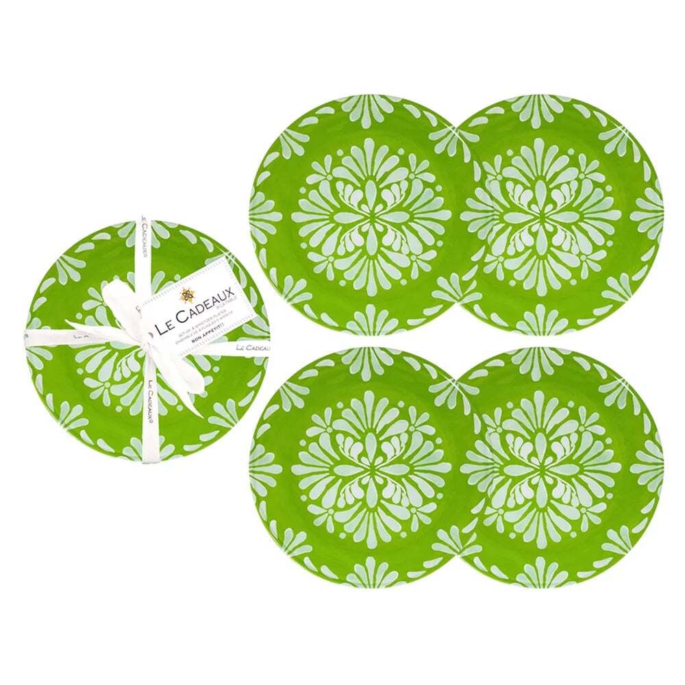 LE CADEAUX Green Appetizer Plates Set of 4